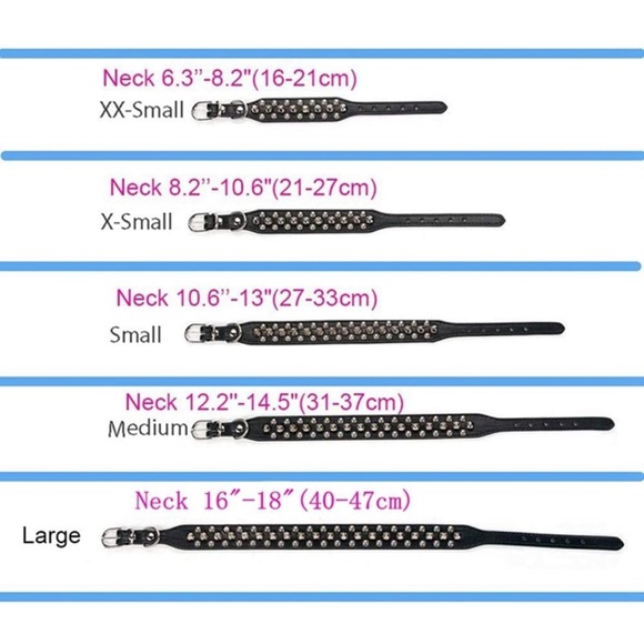 Spiked Rivet Studded Adjustable Pu Leather Pet Collars for Cats Puppy Dogs - Picture 5 of 7